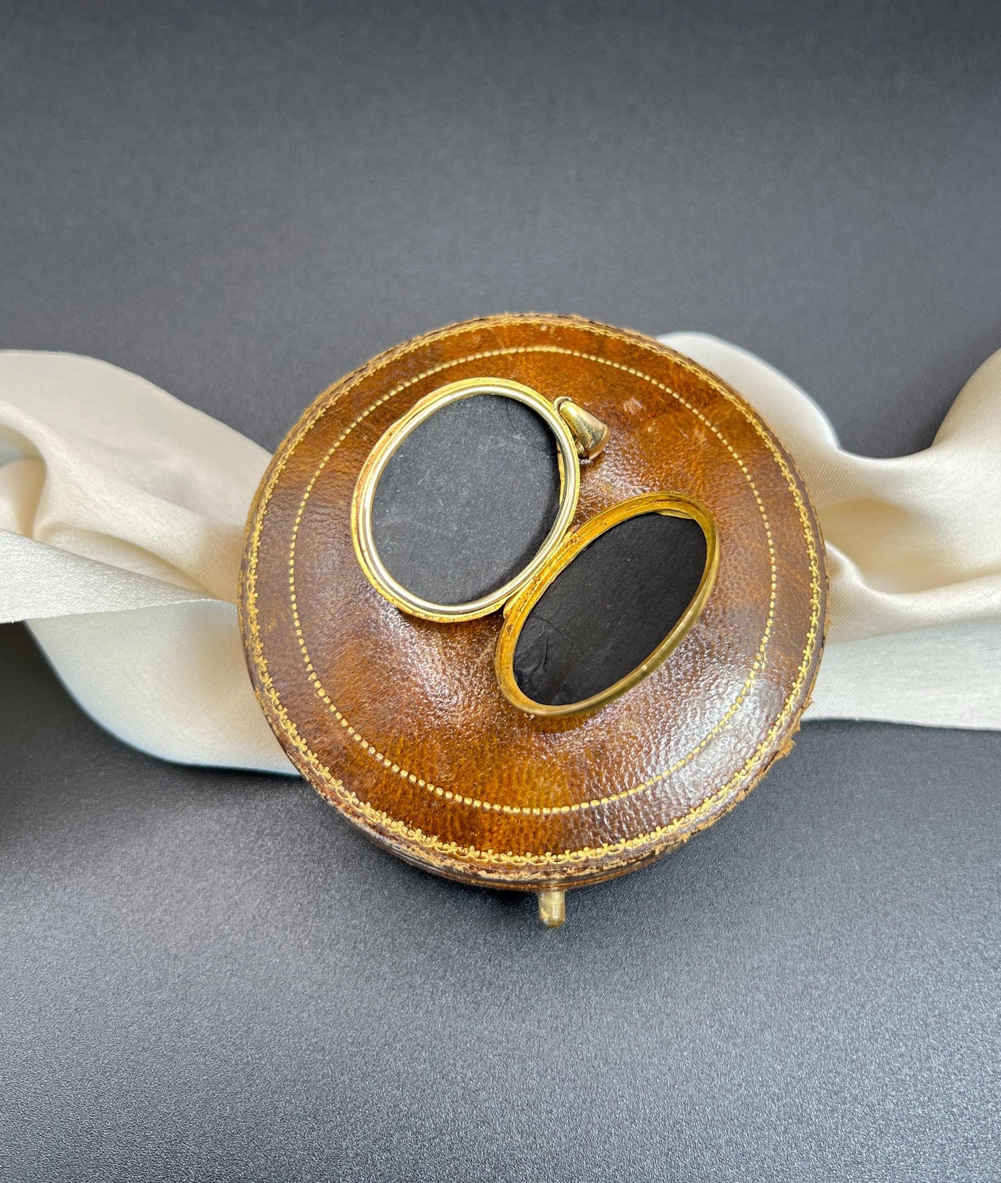 Victorian Pearl And Enamel Oval Locket Pendant In 15 Carat Yellow Gold