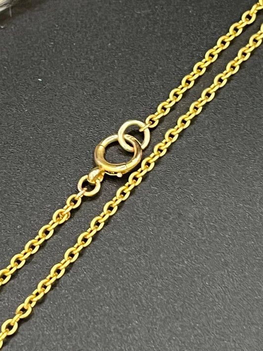 Antique 15ct Yellow Gold, Edwardian 20 Inch Trace Link Chain Necklace