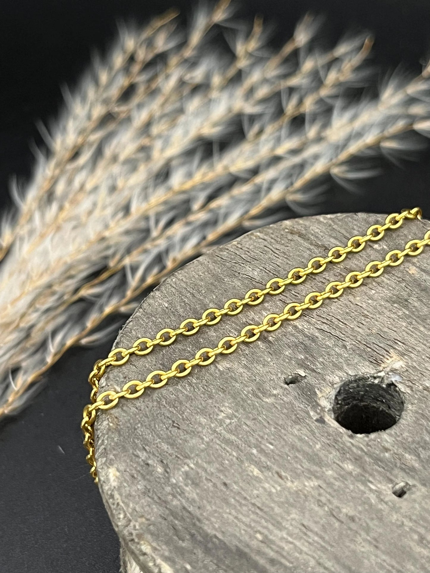 Antique 15 ct Yellow Gold, Edwardian 20 Inch Trace Link Chain Necklace