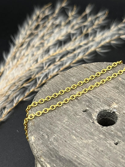 Antique 15 ct Yellow Gold, Edwardian 20 Inch Trace Link Chain Necklace