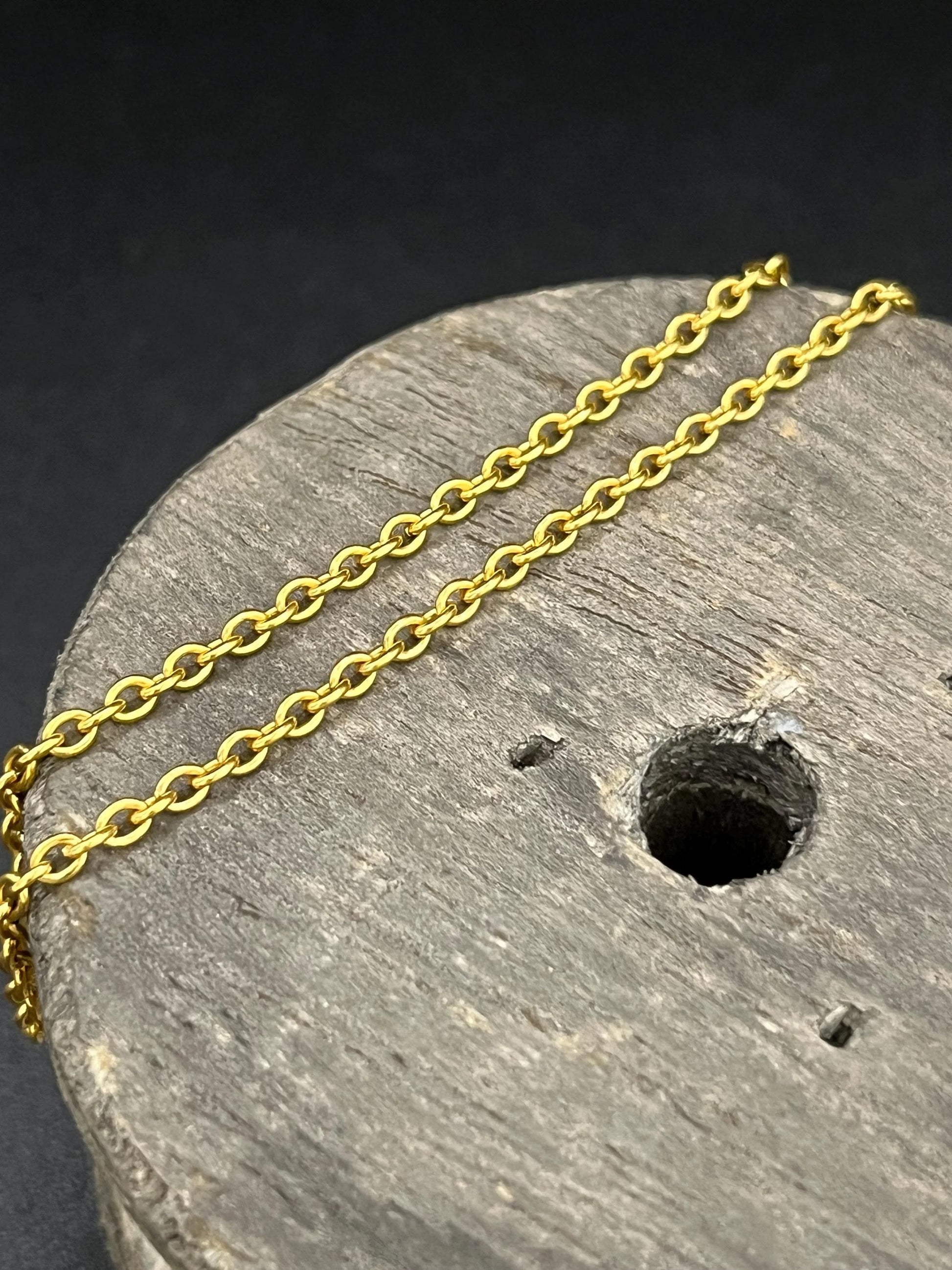 Antique 15 ct Yellow Gold, Edwardian 20 Inch Trace Link Chain Necklace