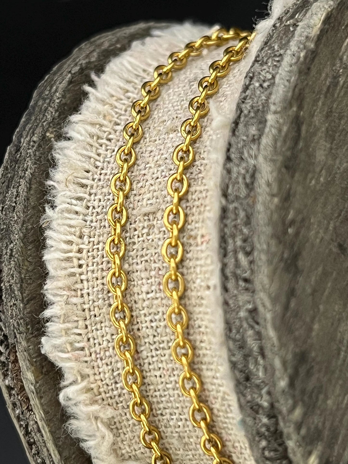 Antique 15 ct Yellow Gold, Edwardian 20 Inch Trace Link Chain Necklace