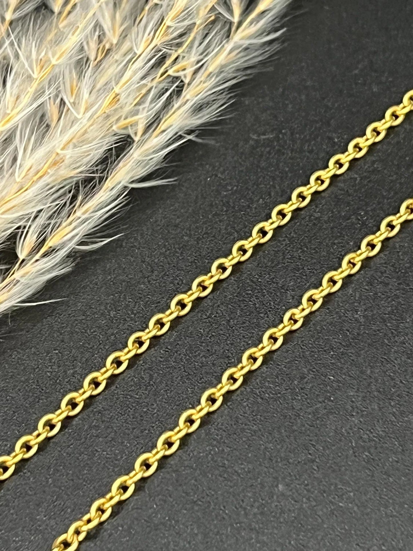 Antique 15 ct Yellow Gold, Edwardian 20 Inch Trace Link Chain Necklace