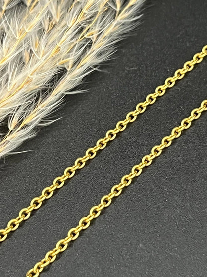 Antique 15 ct Yellow Gold, Edwardian 20 Inch Trace Link Chain Necklace