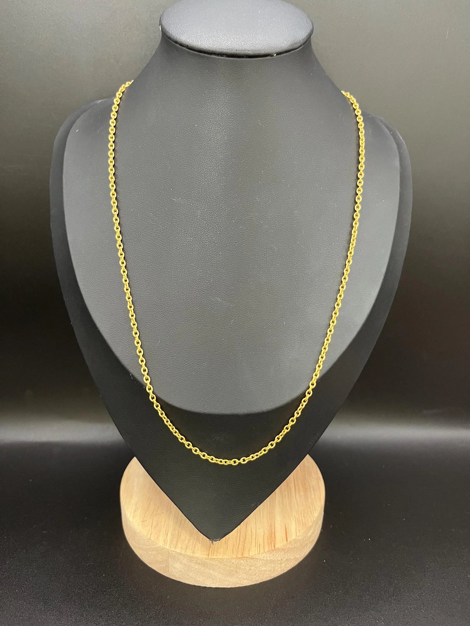 Antique 15 ct Yellow Gold, Edwardian 20 Inch Trace Link Chain Necklace