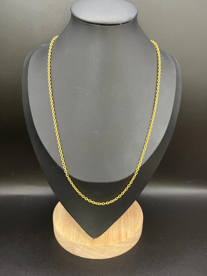 Antique 15 ct Yellow Gold, Edwardian 20 Inch Trace Link Chain Necklace