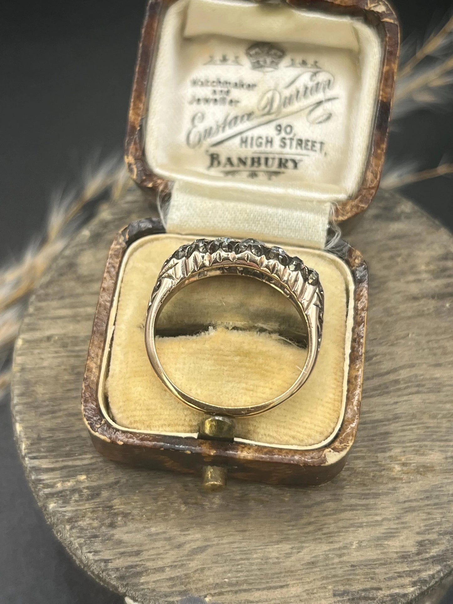 Victorian 18 Carat Gold Old Cut Diamond Boat Shaped Ring, Circa 1880