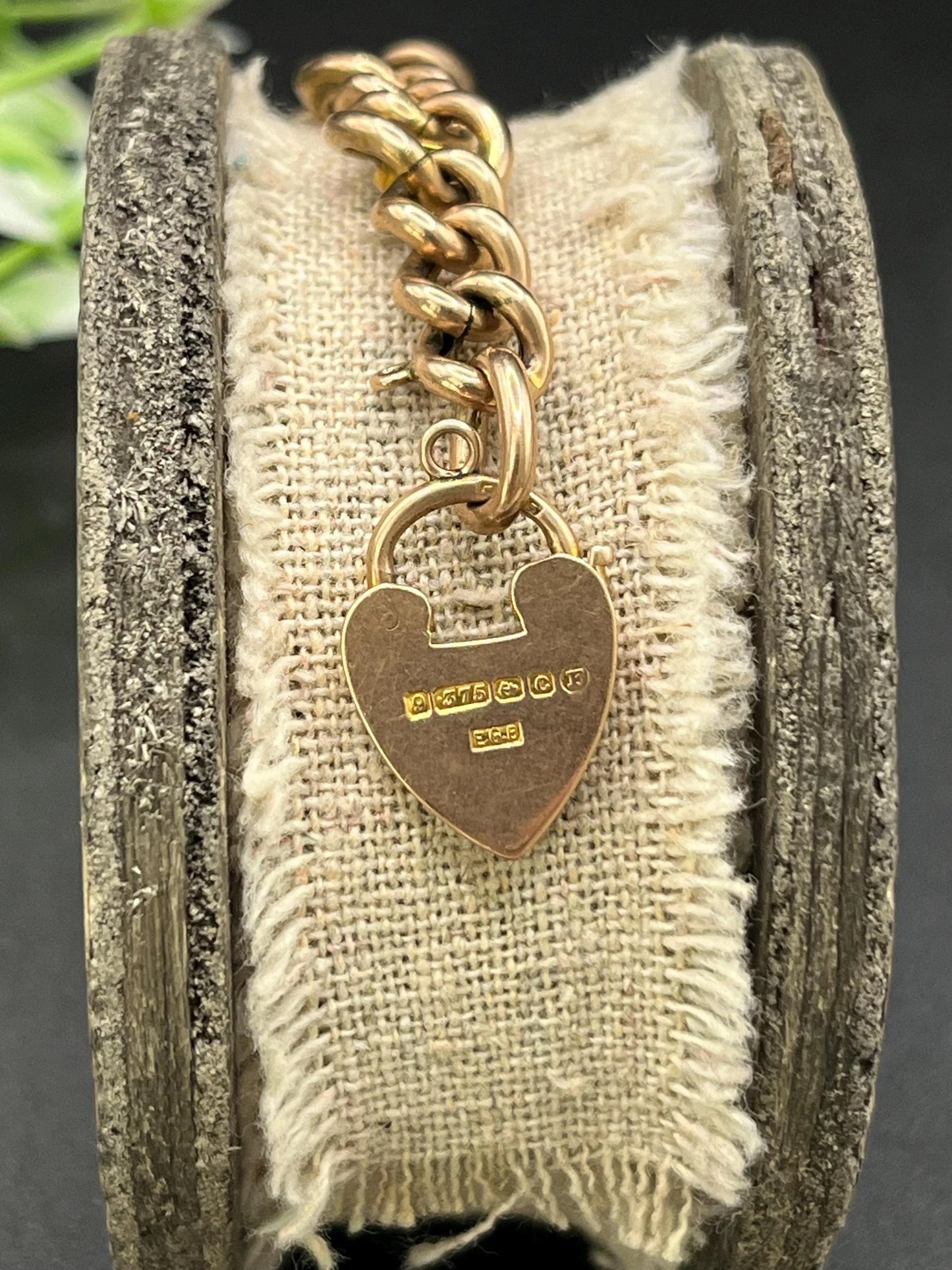 Antique 9 Carat Rose Gold Turquoise and Pearl Curb Bracelet with Heart Padlock