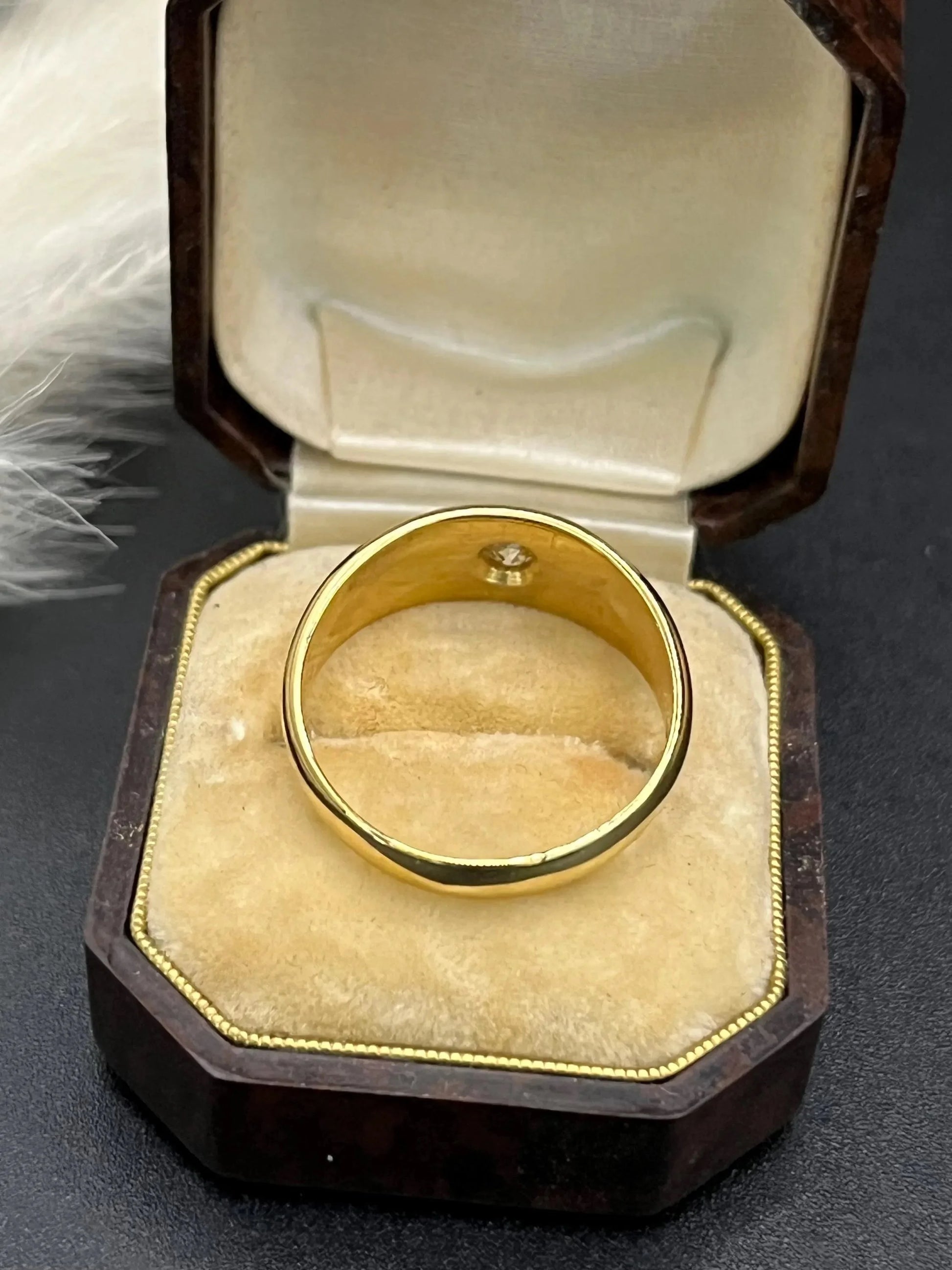 Antique 18 Carat Yellow Gold Star Set Old Cut Diamond Gypsy Ring, Circa 1900