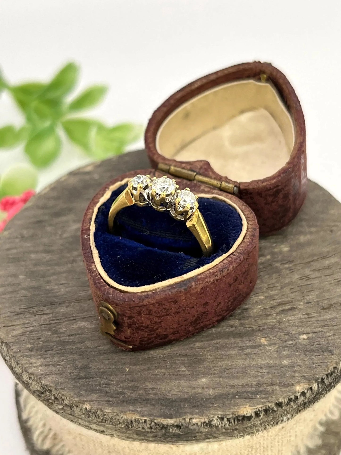 Vintage 18 Carat Gold Diamond Three Stone Engagement Ring