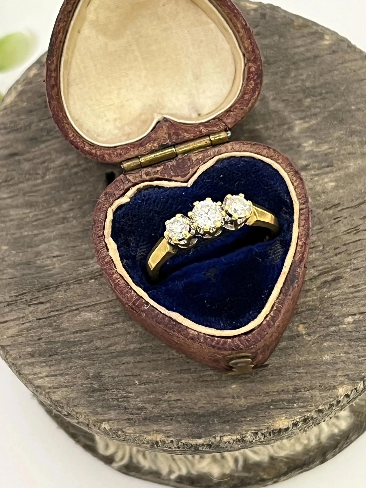 Vintage 18 Carat Gold Diamond Three Stone Engagement Ring