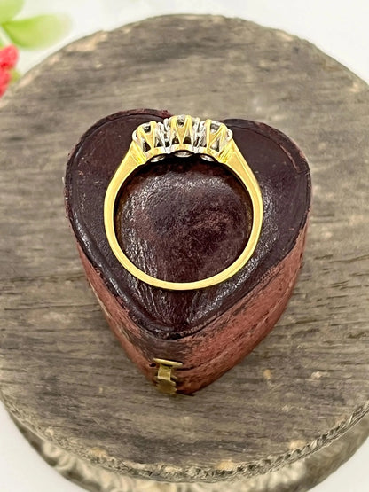 Vintage 18 Carat Gold Diamond Three Stone Engagement Ring