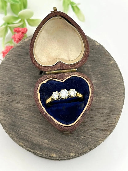 Vintage 18 Carat Gold Diamond Three Stone Engagement Ring