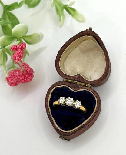Vintage 18 Carat Gold Diamond Three Stone Engagement Ring