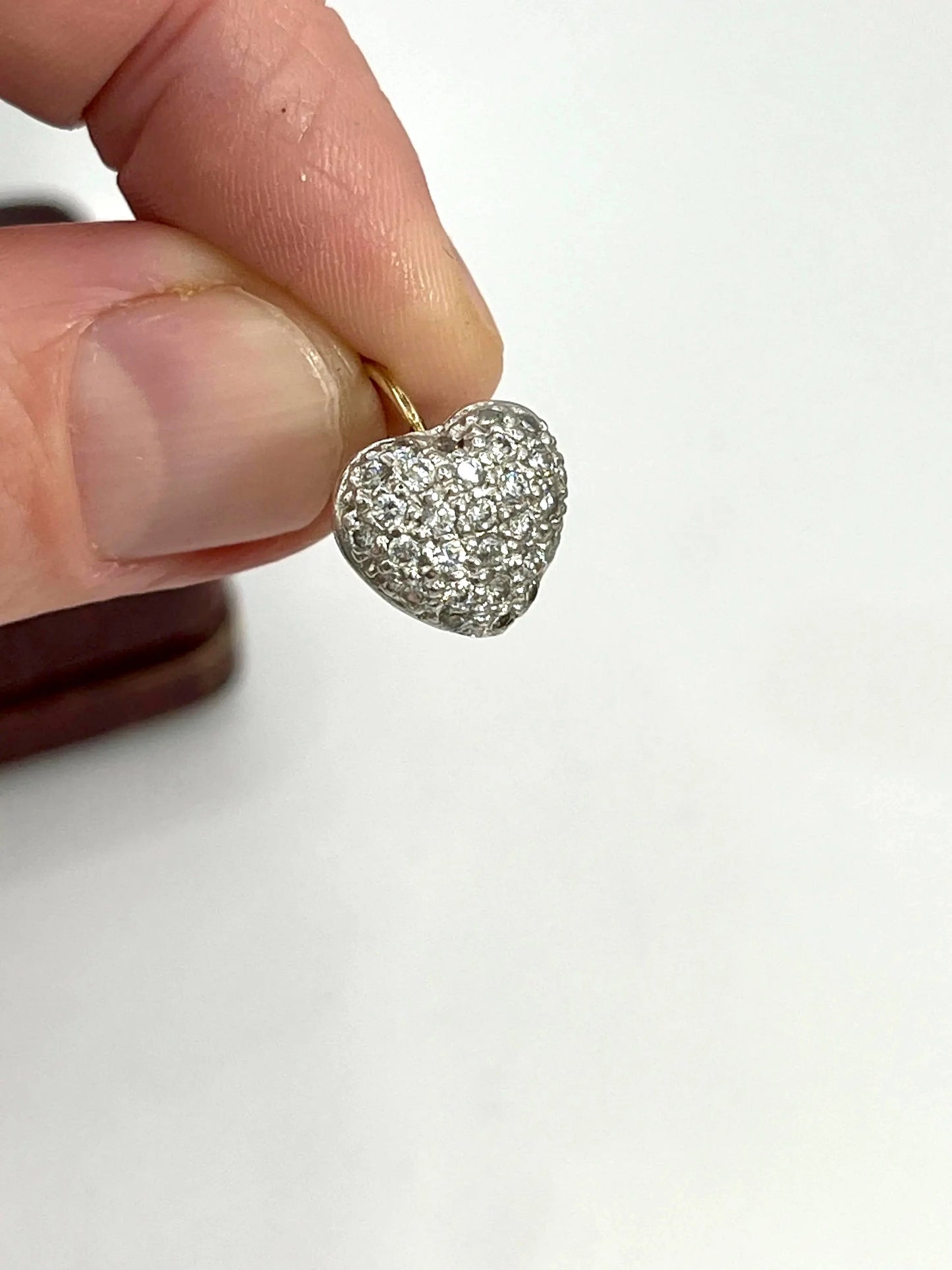 18 Carat White Gold Diamond Heart Shaped Earrings, 1.00 Carat