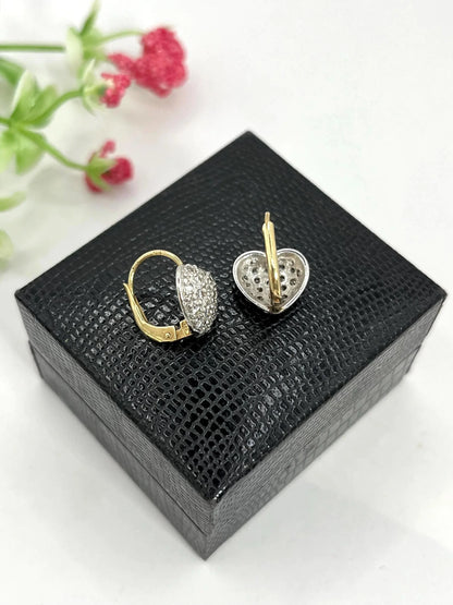 18 Carat White Gold Diamond Heart Shaped Earrings, 1.00 Carat