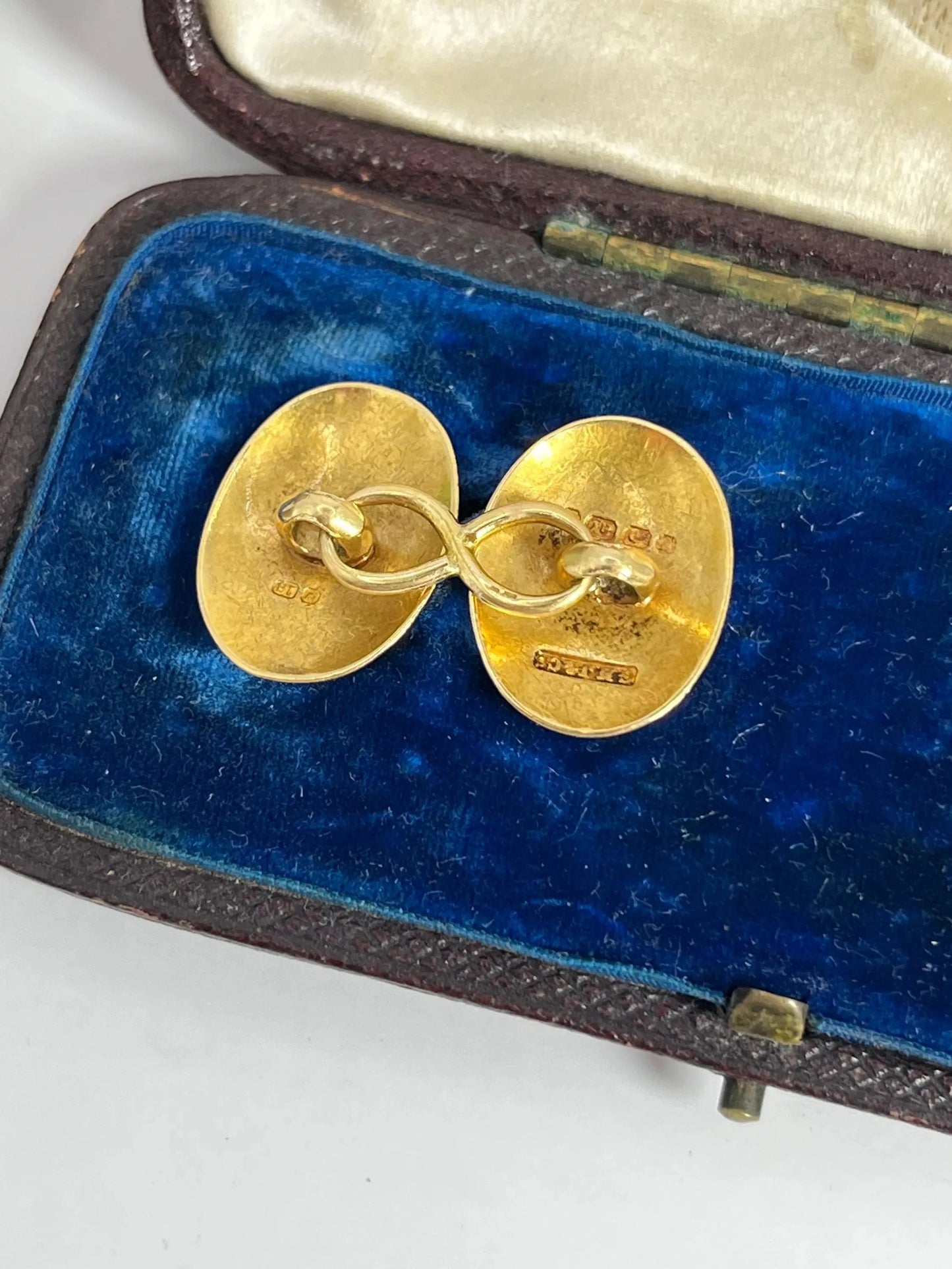 Antique 18 Carat Yellow Gold Edwardian Hand Engraved Cufflinks