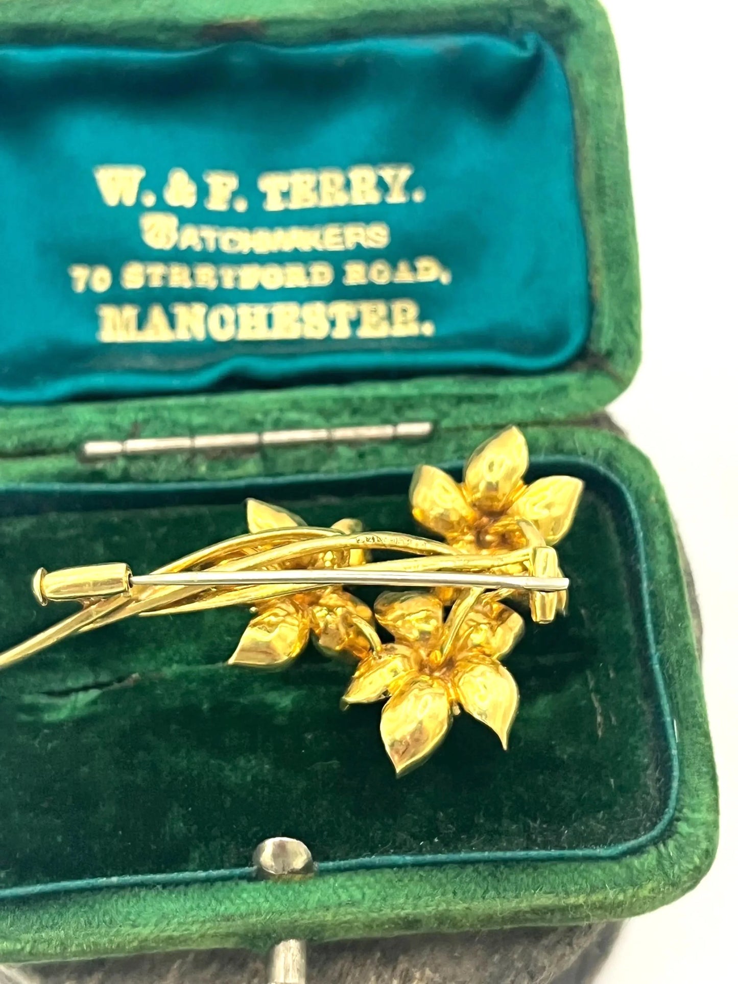 Vintage 18 Carat Gold Emerald, Sapphire, Ruby and Enamel Flower Brooch, Circa 1960