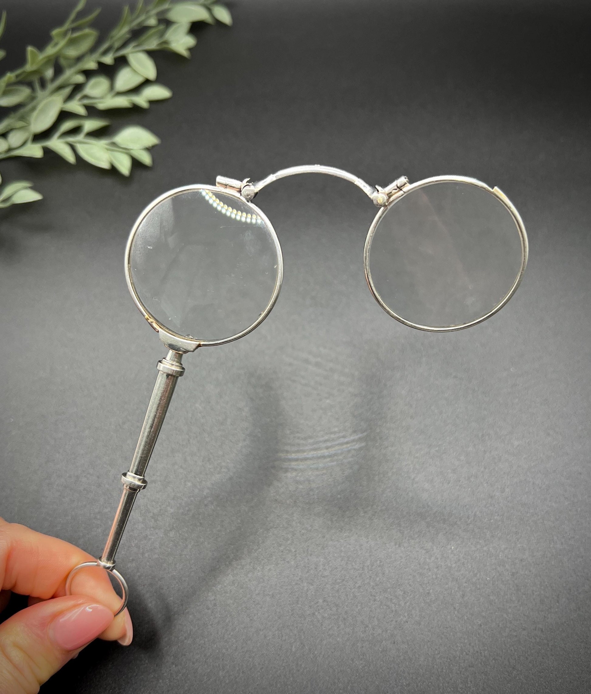 Antique Platinum French Stamped, 1920s Lorgnettes, Vintage Opera Glasses