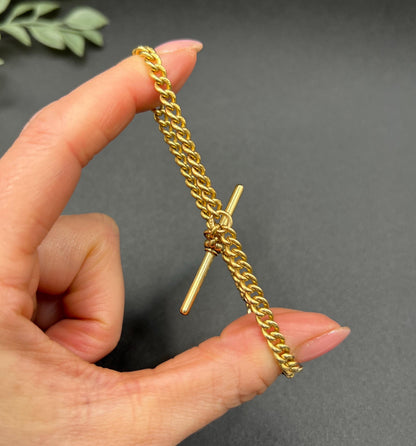 Antique 18ct Yellow Gold, Victorian Curb Link Albert Bracelet