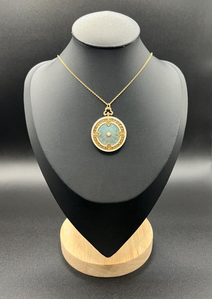 Antique 15ct Yellow Gold, 1920s Guilloche Enamel Round Locket