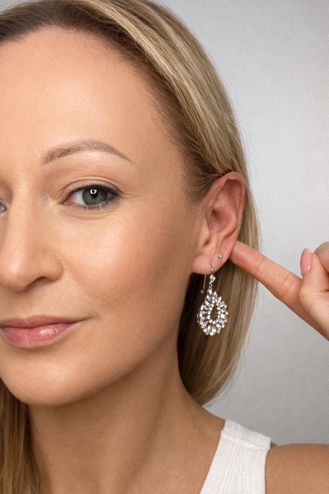 Vintage 18ct Gold, 4 Carat 1980s Diamond Drop Earrings