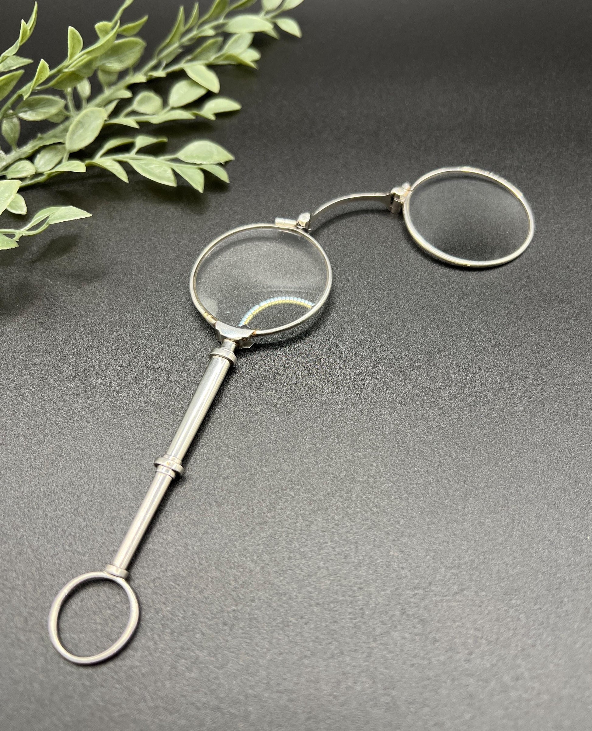 Antique Platinum French Stamped, 1920s Lorgnettes, Vintage Opera Glasses