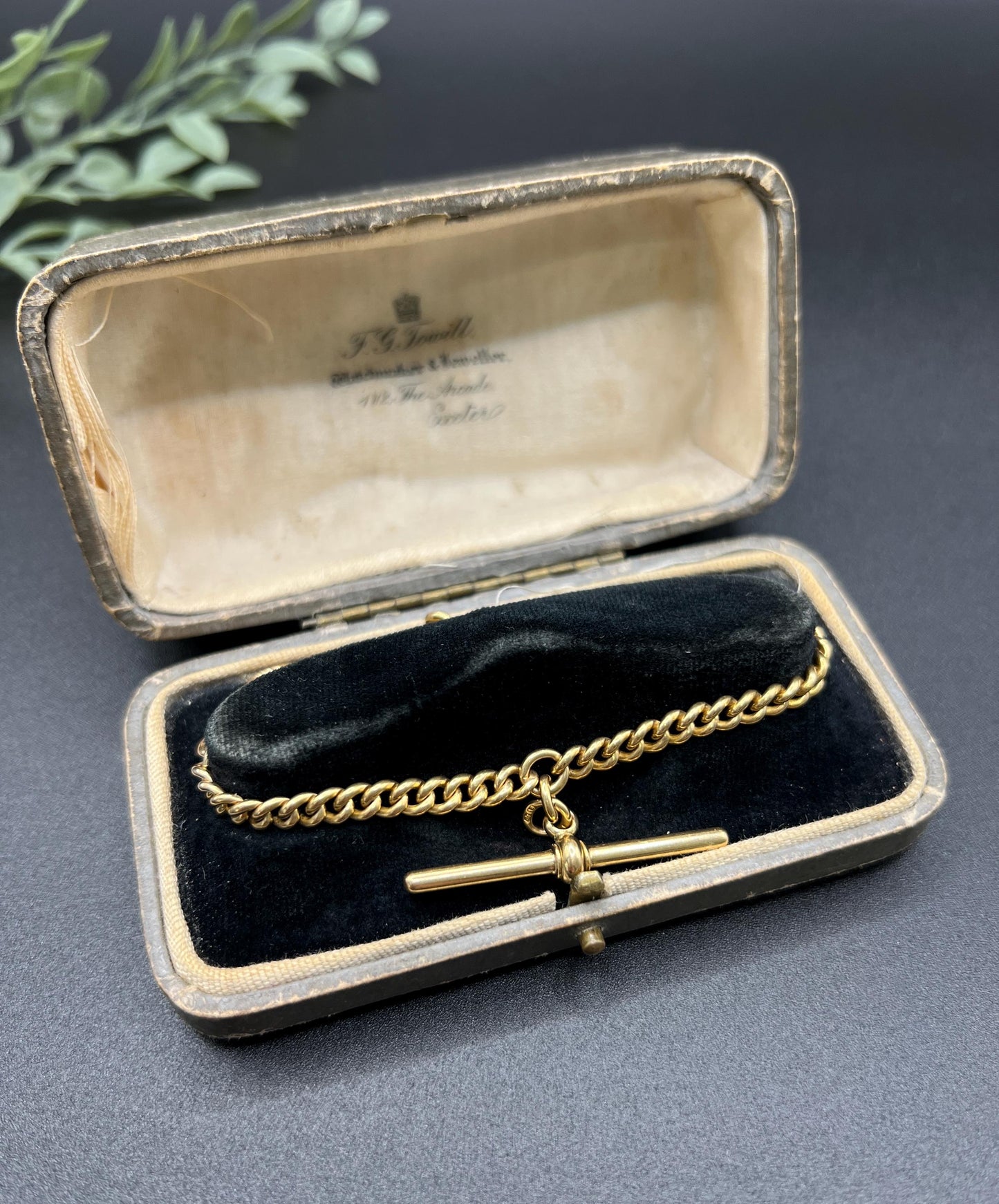 Antique 18ct Yellow Gold, Victorian Curb Link Albert Bracelet