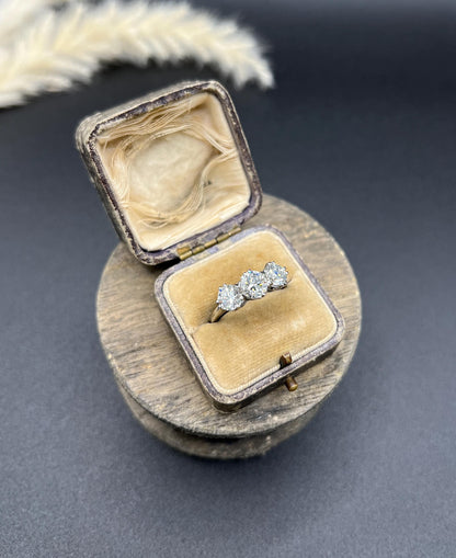 Modern Platinum, 2.35 Carat Diamond Three Stone Engagement Ring- GIA Certified