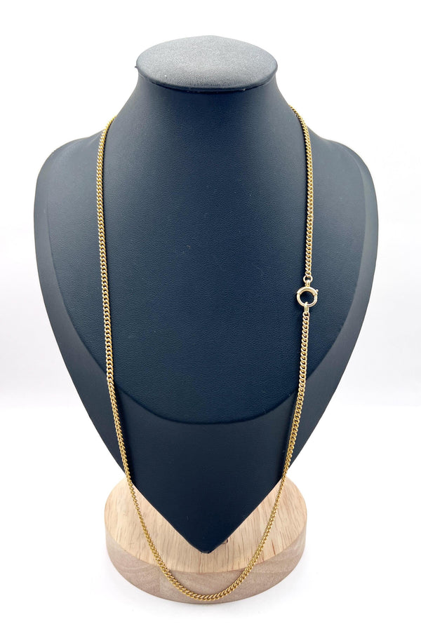 Antique 18ct Yellow Gold, 1920s 23 Inch Fine Curb Link Chain