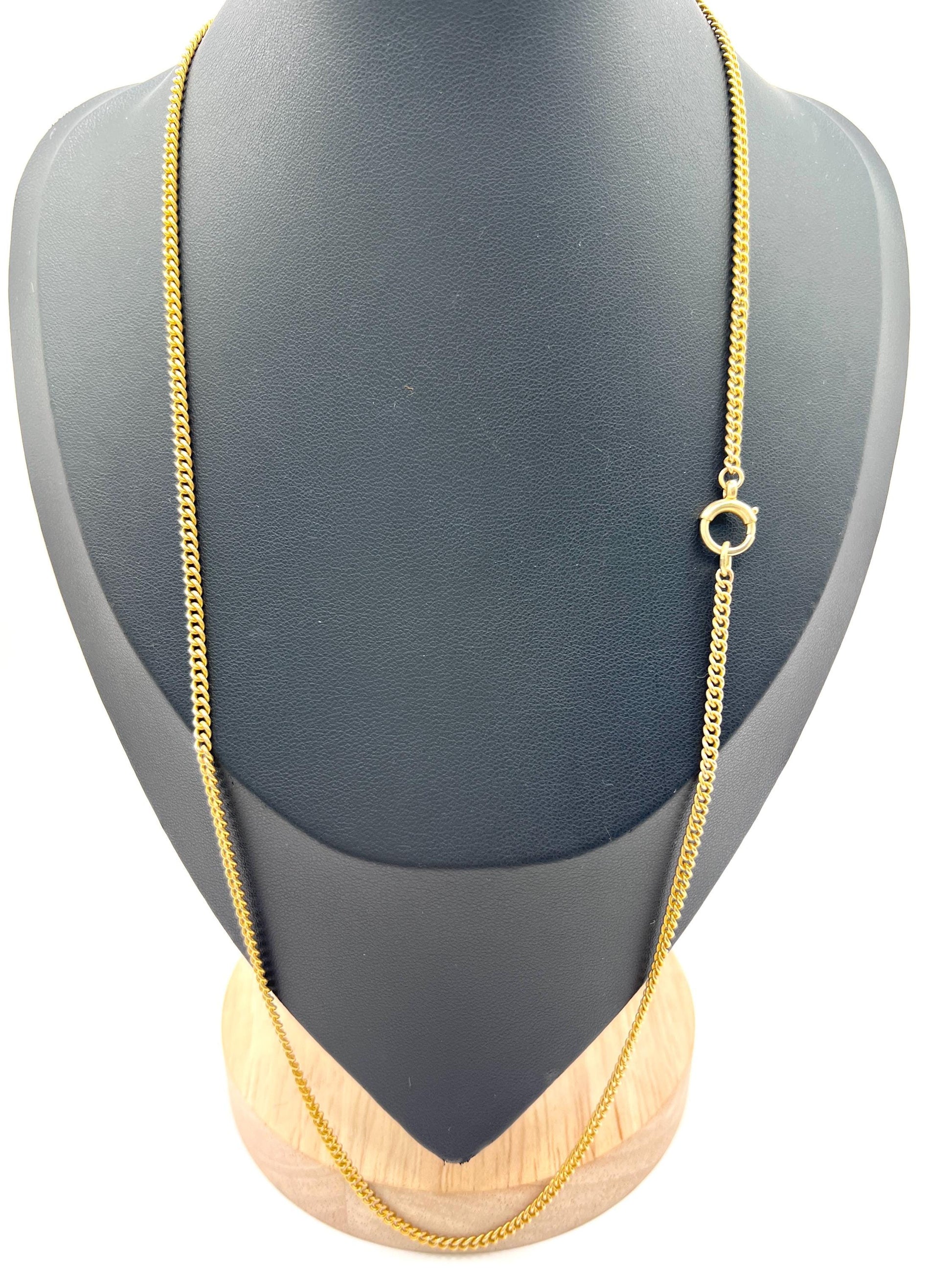 Antique 18ct Yellow Gold, 1920s 23 Inch Fine Curb Link Chain
