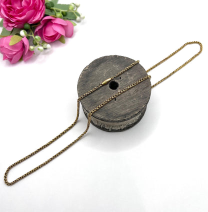 Antique 18ct Yellow Gold, 1920s Fancy Wheat Link Chain, 27 Inch