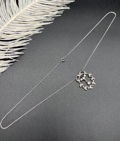 Antique 18ct Gold & Platinum, Edwardian Diamond Floral Pendant Necklace
