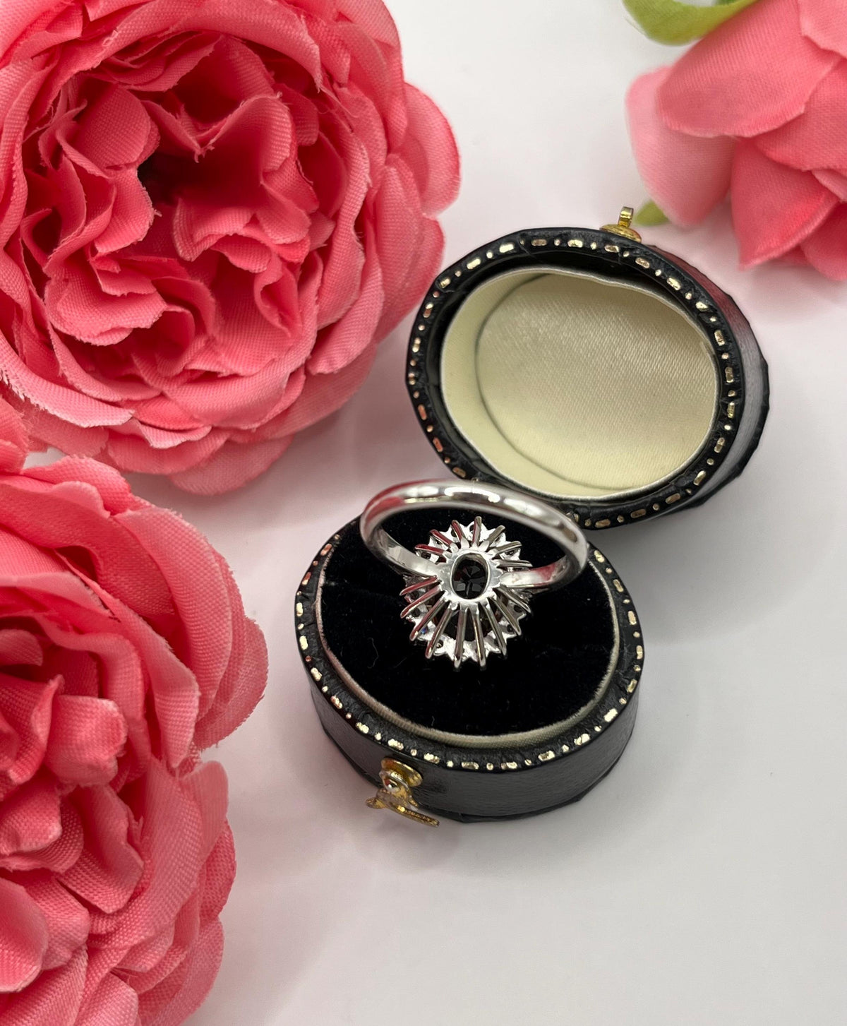 Vintage 18 Carat White Gold Bi-Colour Tourmaline and Diamond Cluster Ring, Circa 1980
