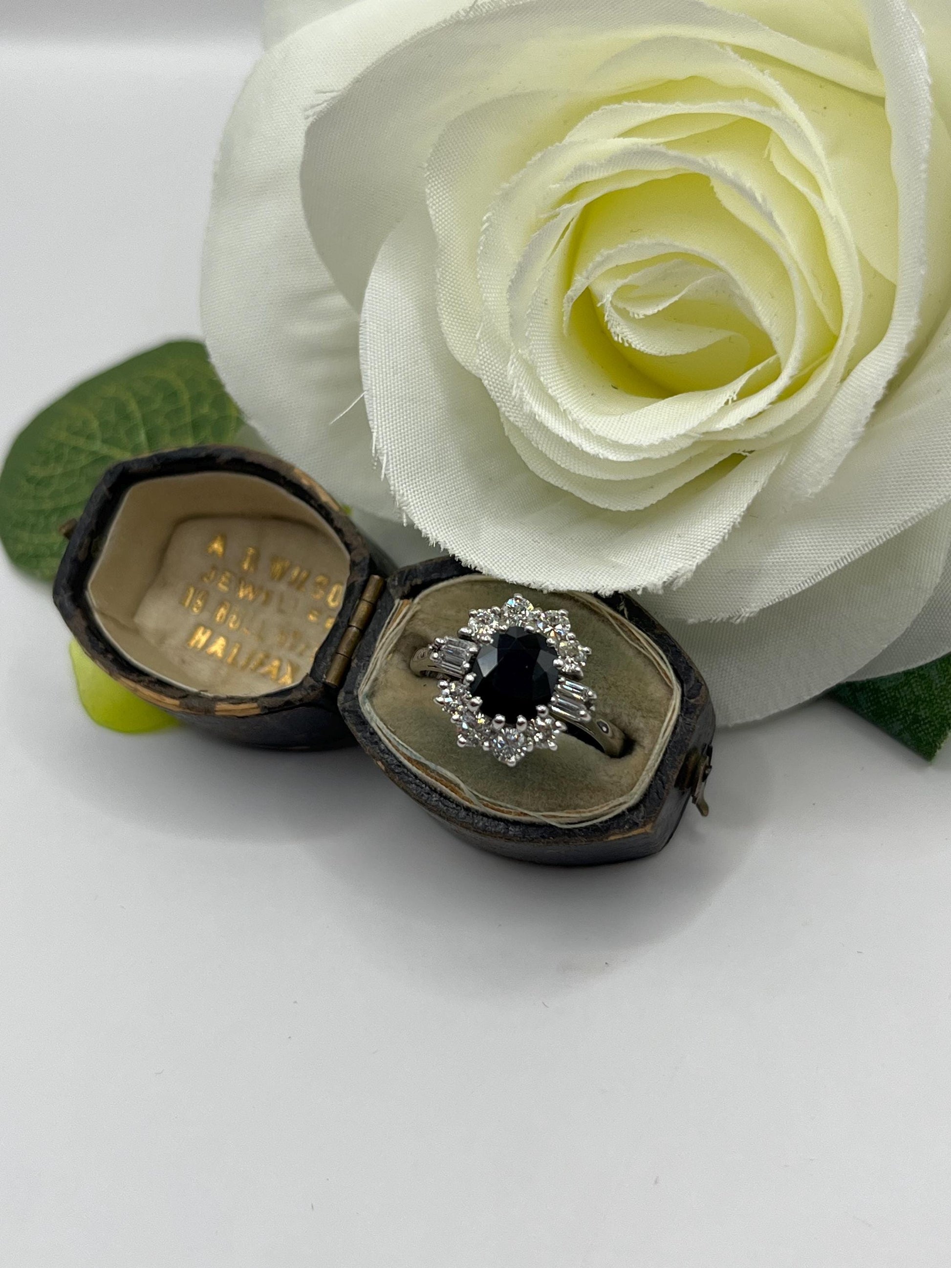 Vintage 18ct White Gold, Sapphire & Diamond Cluster Ring, Circa 1980s