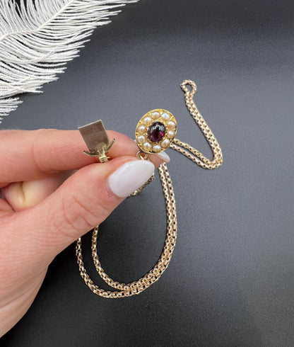 Antique Edwardian 9ct Rose Gold Belcher Chain with Fancy Clasp - 33.5 Inch