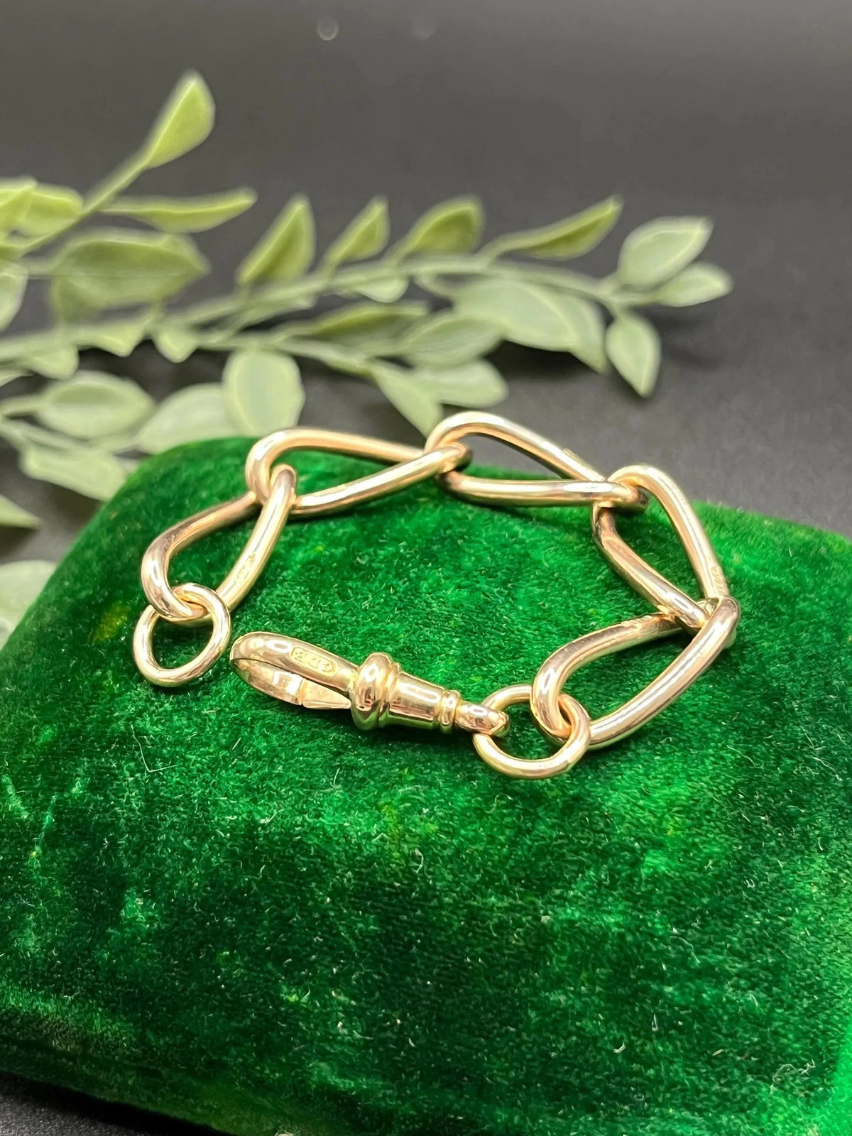Victorian 9 Carat Rose Gold Link Chain Extender with Dog Clip Clasp, Circa 1900