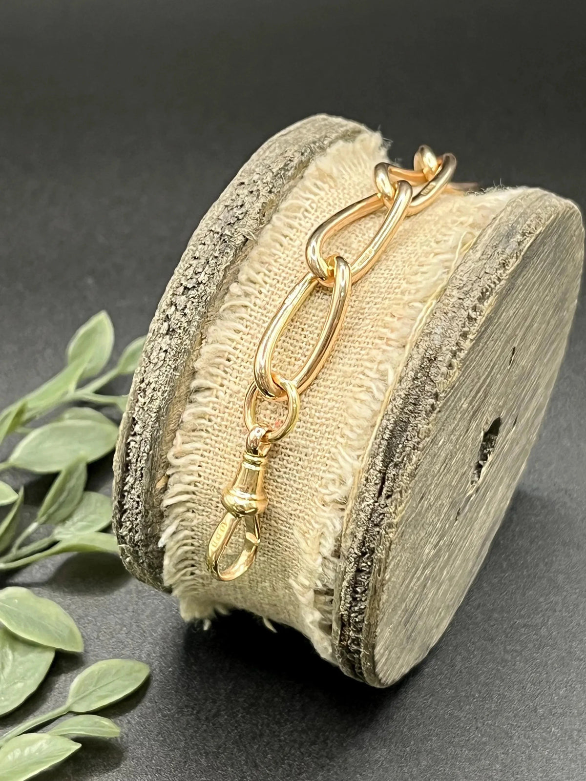 Victorian 9 Carat Rose Gold Link Chain Extender with Dog Clip Clasp, Circa 1900