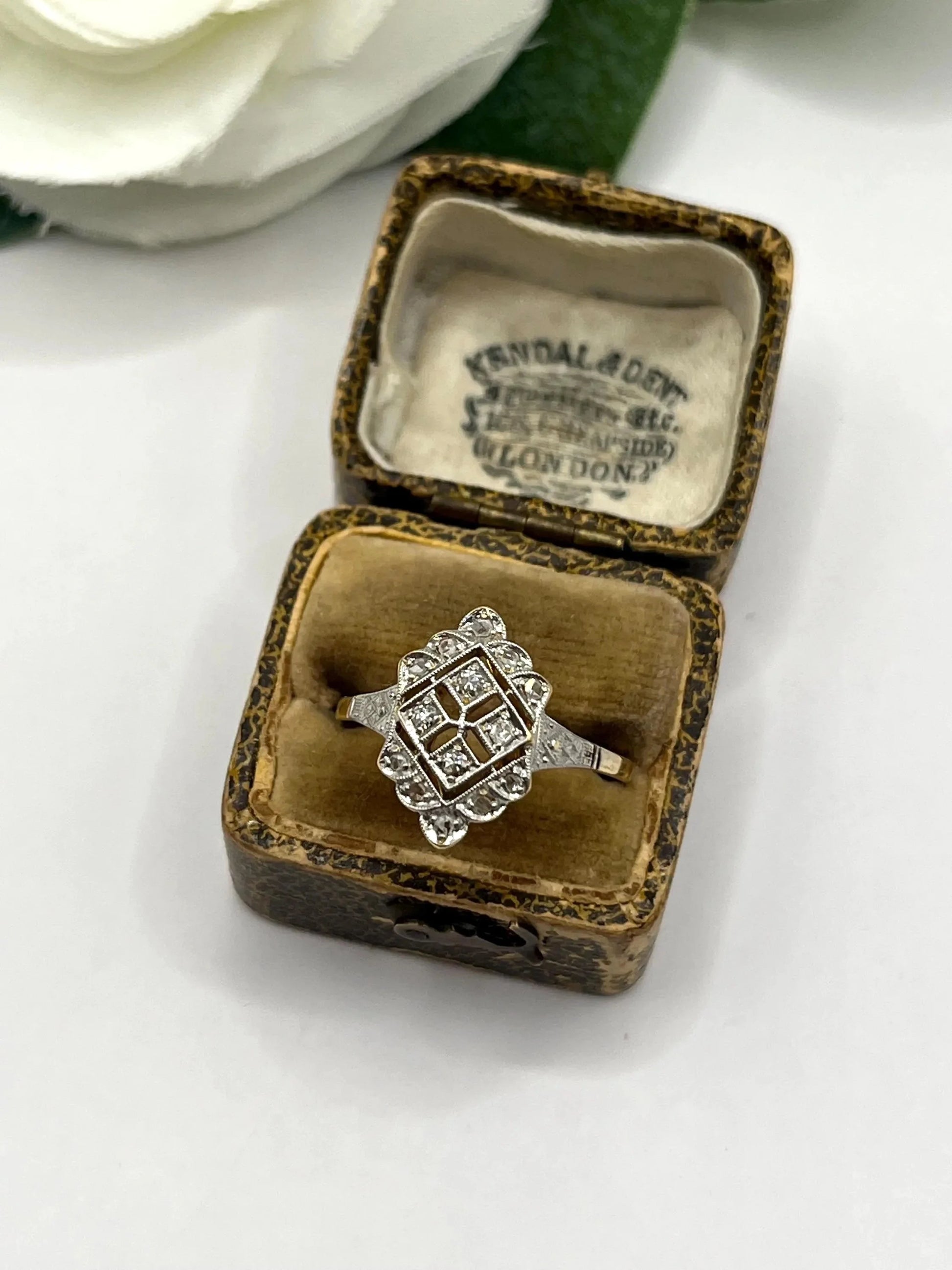 Antique 18 Carat Gold and Platinum Diamond Upfinger Ring, Circa 1910