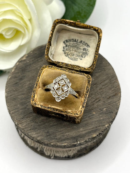 Antique 18 Carat Gold and Platinum Diamond Upfinger Ring, Circa 1910
