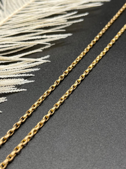 Antique 9 Carat Yellow Gold 21.5 Inch Chain Necklace with T-Bar