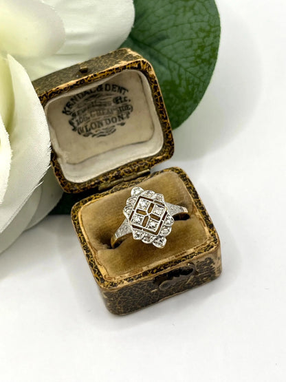 Antique 18 Carat Gold and Platinum Diamond Upfinger Ring, Circa 1910