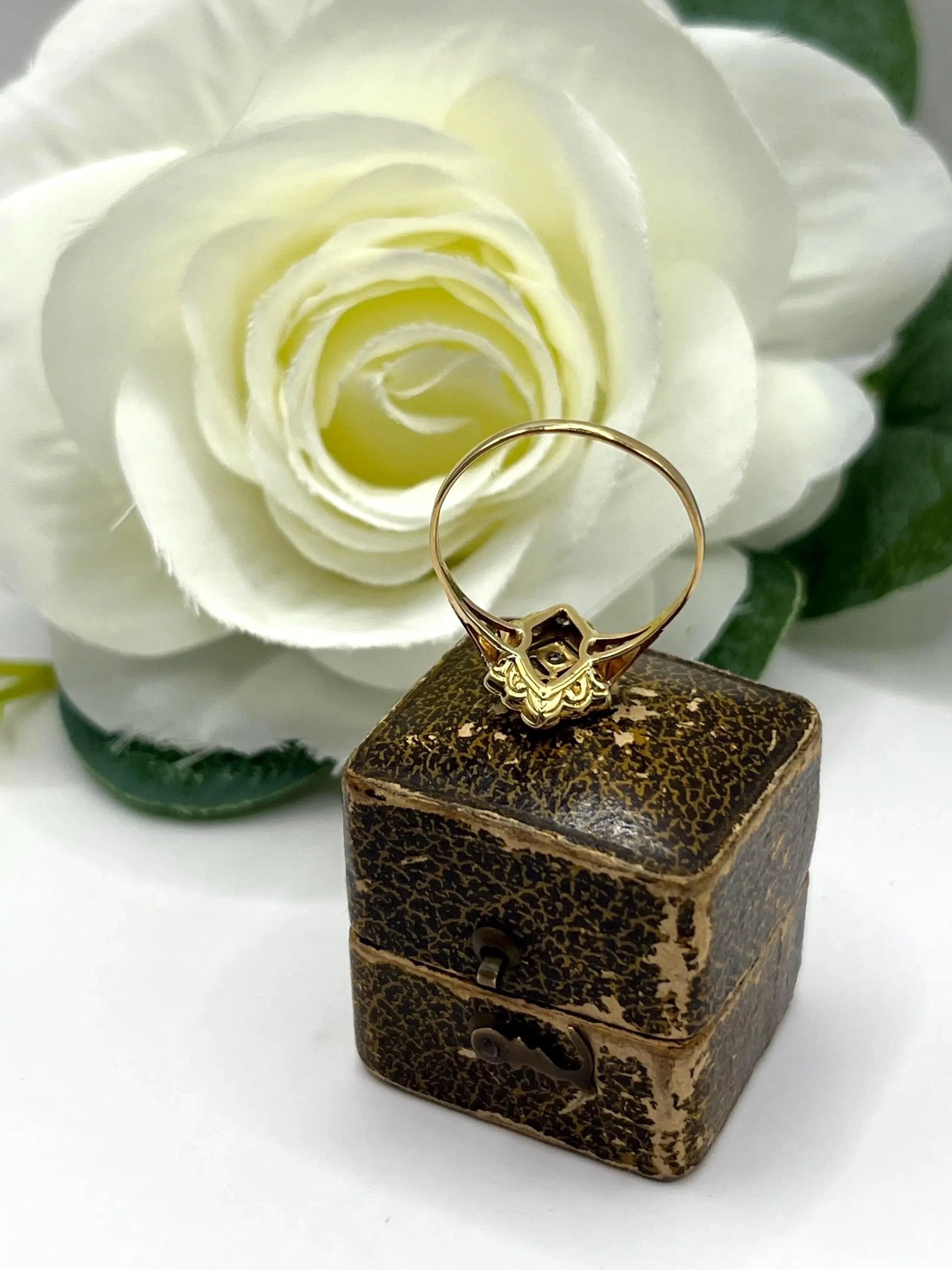 Antique 18 Carat Gold and Platinum Diamond Upfinger Ring, Circa 1910