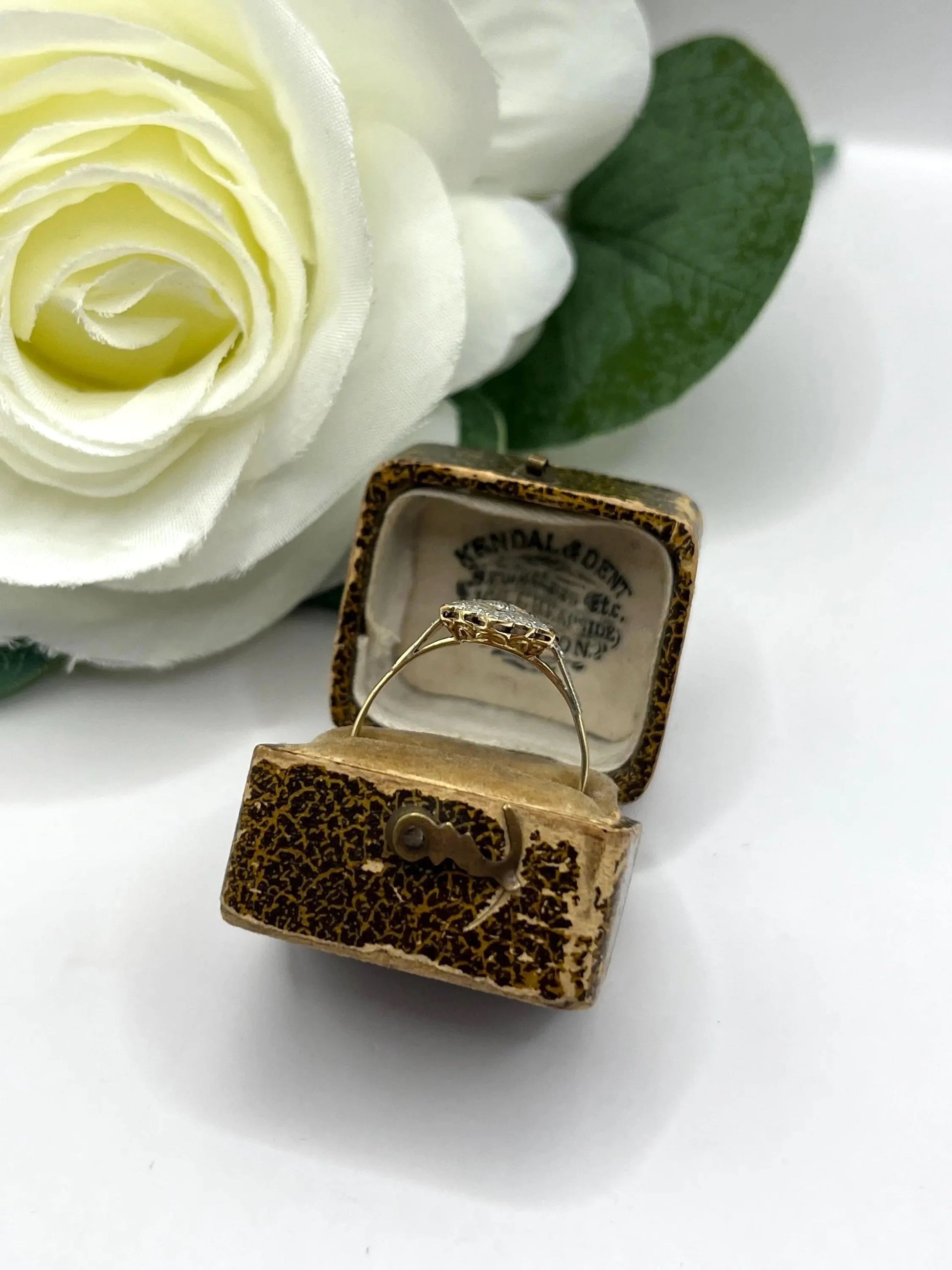 Antique 18 Carat Gold and Platinum Diamond Upfinger Ring, Circa 1910
