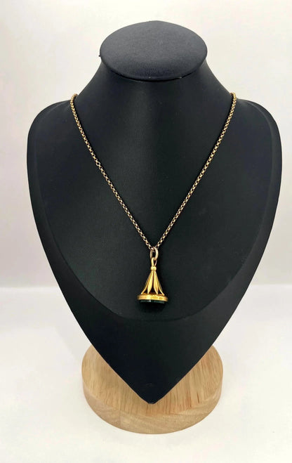 Edwardian 18 Carat Yellow Gold Bloodstone Fob, Circa 1910
