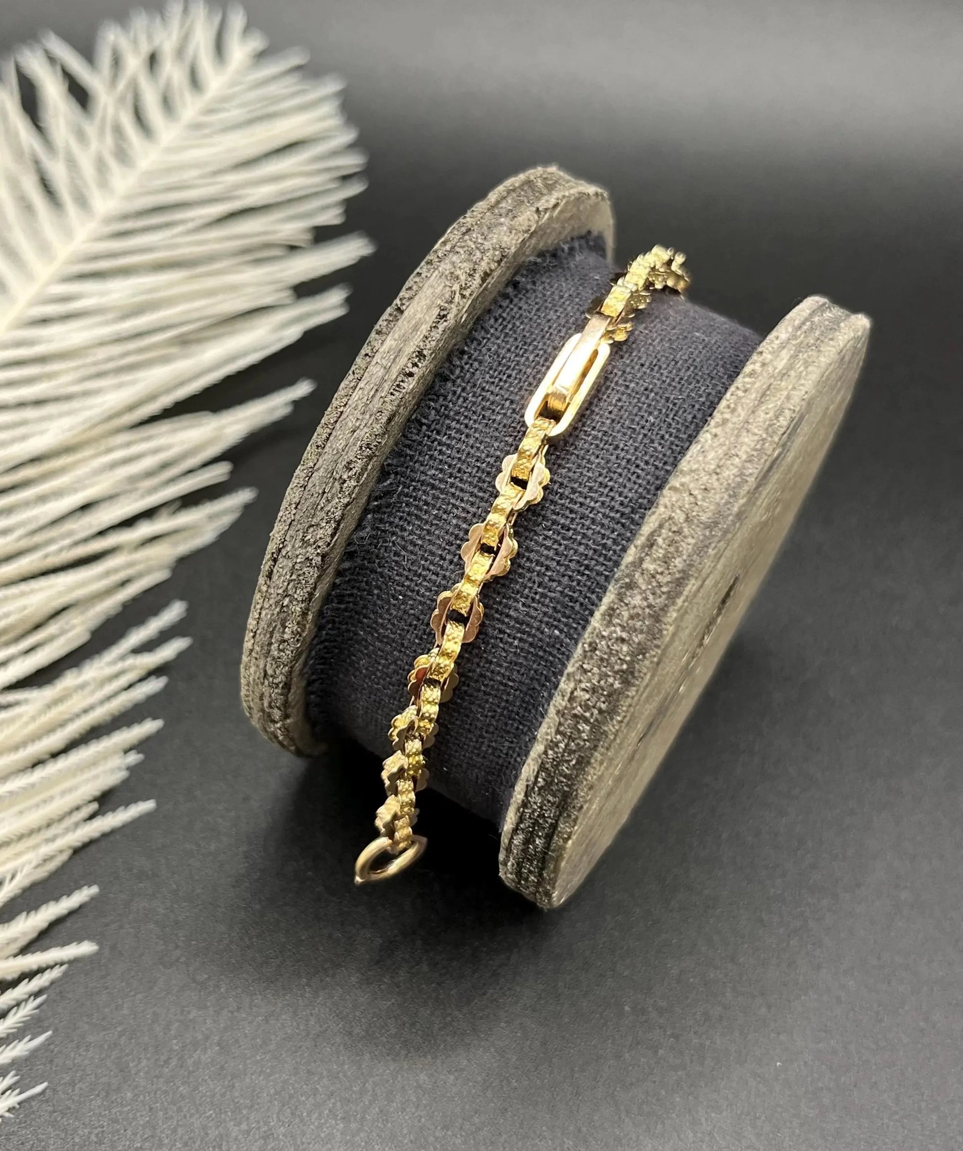 Antique 9 Carat Yellow Gold Fancy Link Bracelet With T Bar, Circa 1900