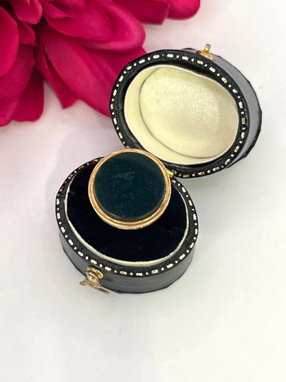 Edwardian 18 Carat Yellow Gold Bloodstone Fob, Circa 1910