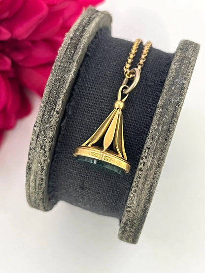 Edwardian 18 Carat Yellow Gold Bloodstone Fob, Circa 1910