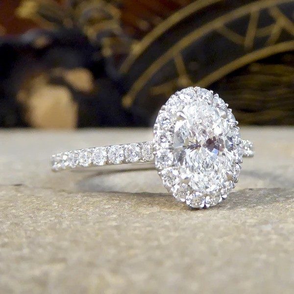 GIA Certified Diamond Cluster Ring In Platinum