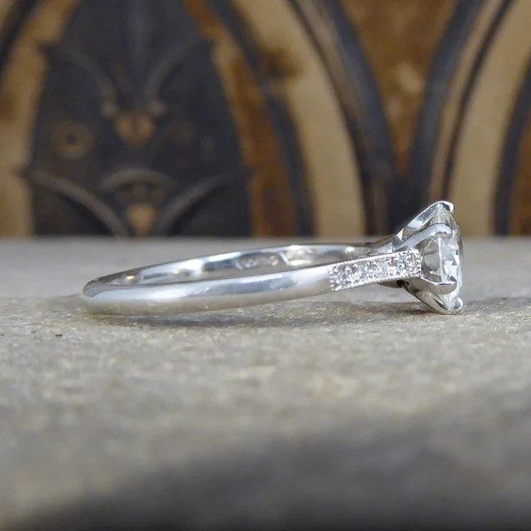 Diamond engagement ring in platinum.